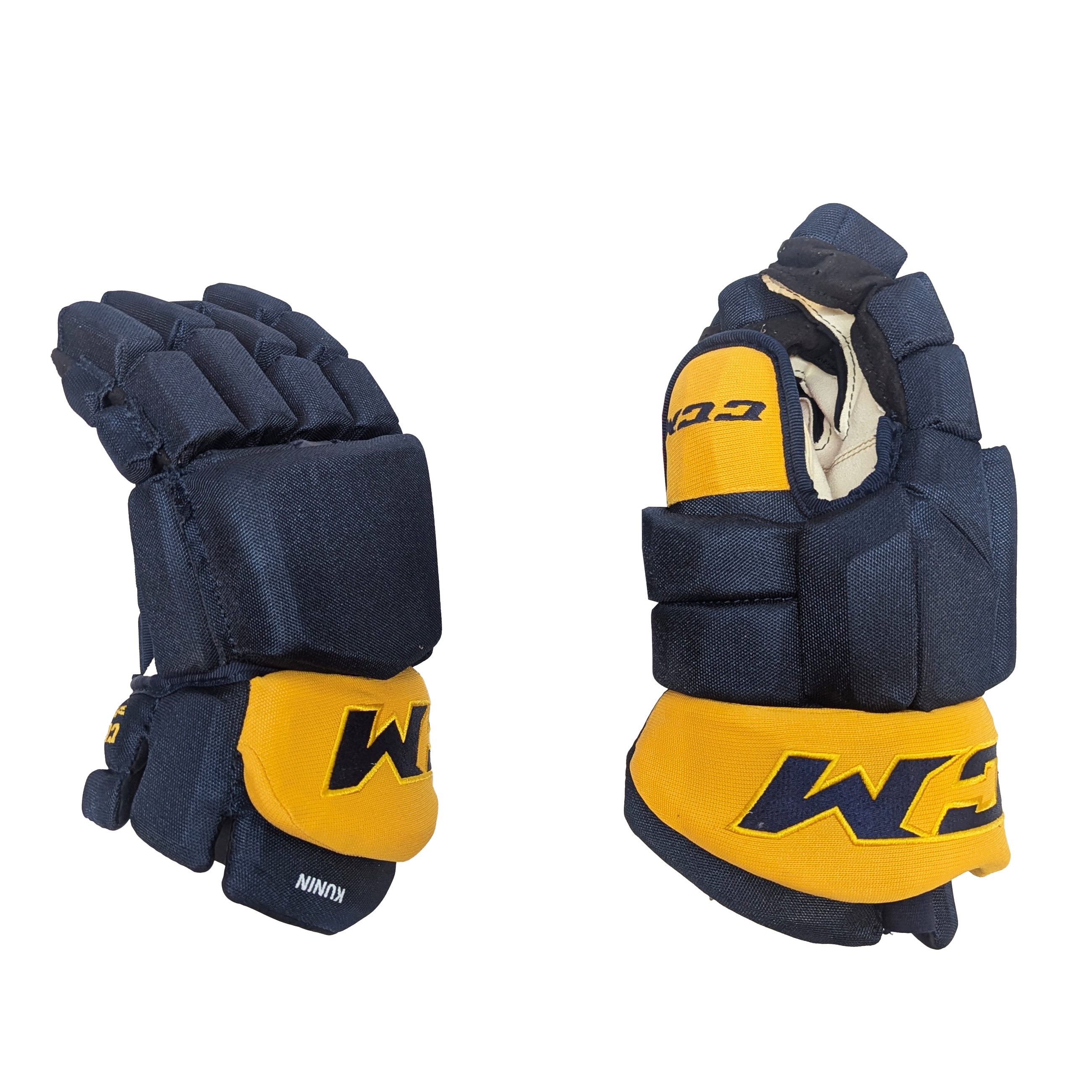CCM HGTKPP - NHL Pro Stock Glove - Luke Kunin (Navy/Yellow)